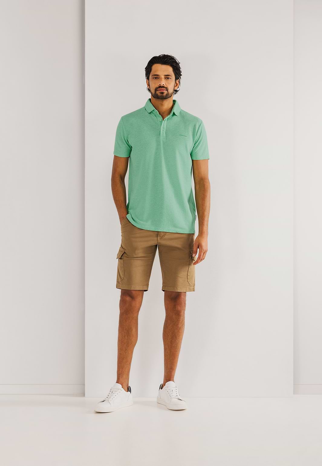 Piqué-polo-met-gemêleerd-dessin