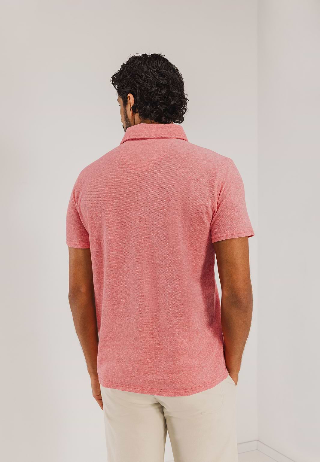 Piqué-Poloshirt-mit-meliertem-Design