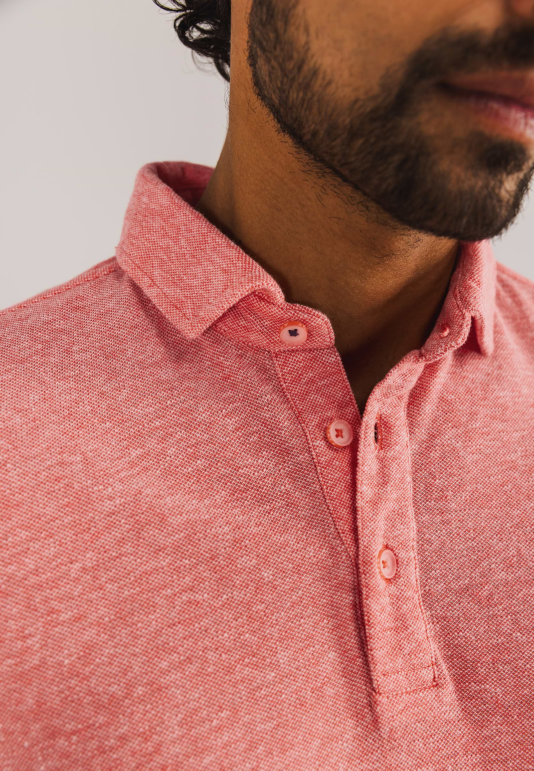 Piqué-Poloshirt-mit-meliertem-Design