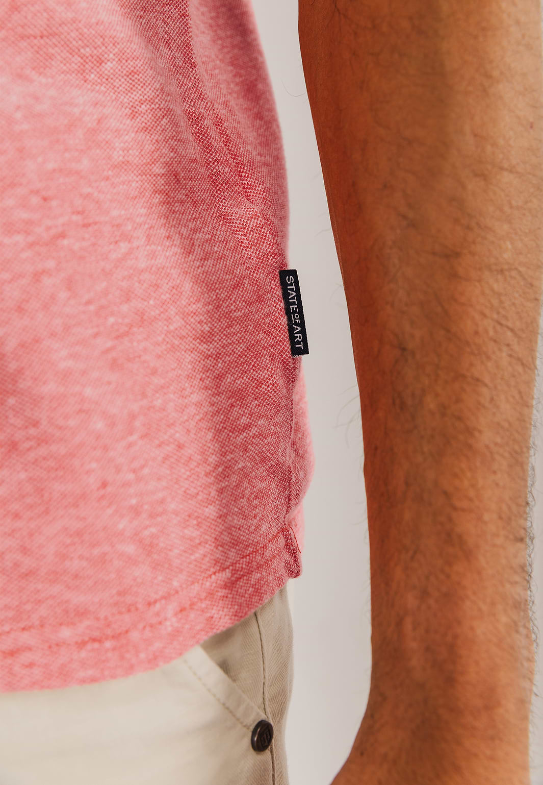 Piqué-Poloshirt-mit-meliertem-Design