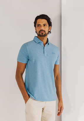 Piqué-polo-met-gemêleerd-dessin