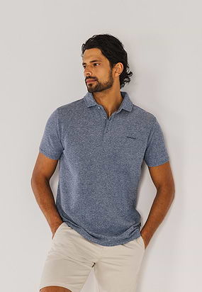Piqué-polo-met-gemêleerd-dessin