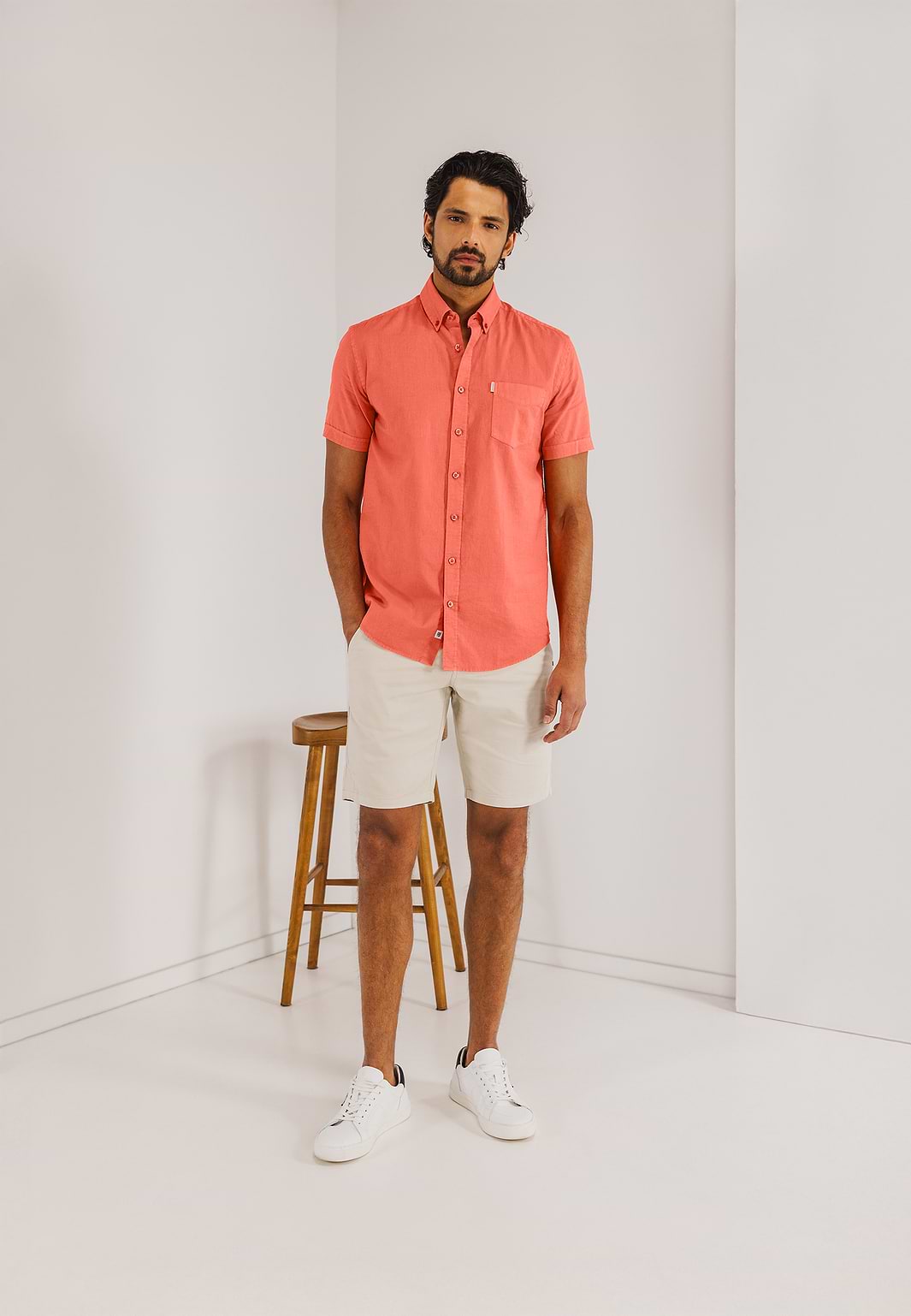 Hemd-mit-Leinen-Look