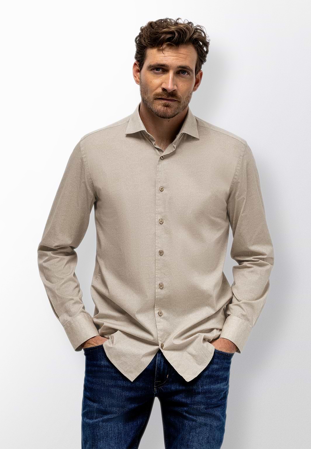 Melange-poplin-shirt