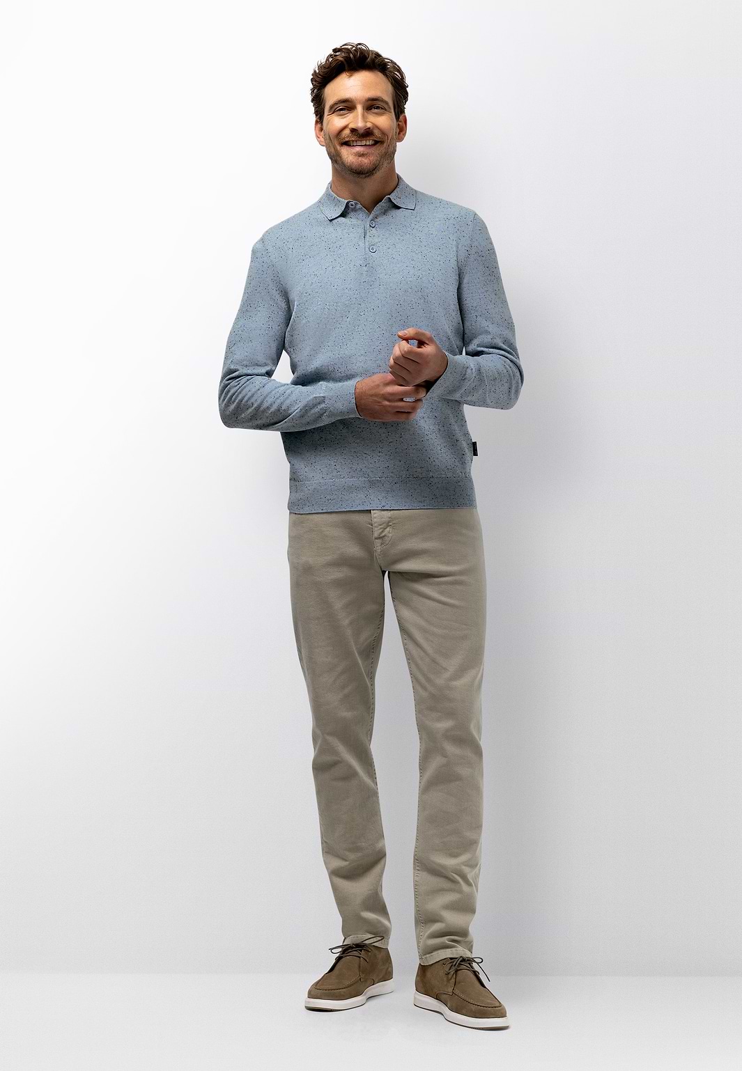 Melange-polo-in-cotton-blend