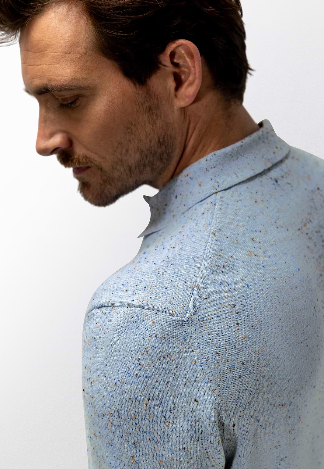 Melange-polo-in-cotton-blend