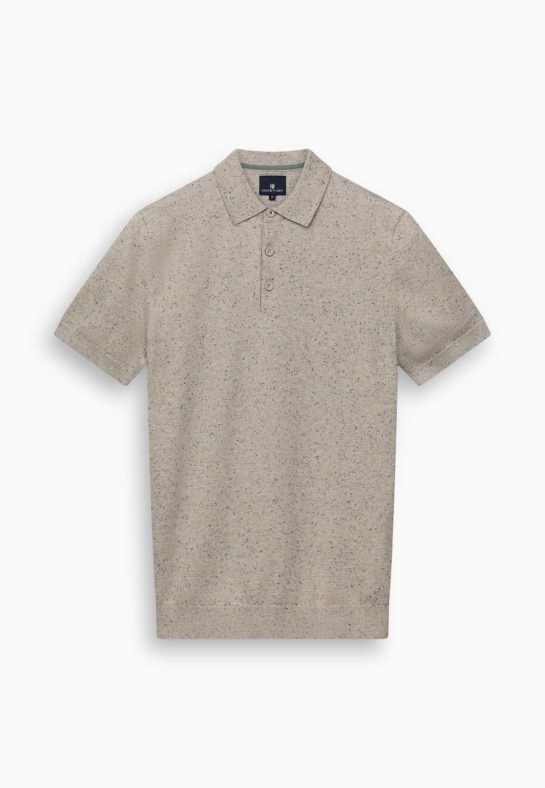 Meliertes-Poloshirt-aus-Baumwoll-Polyester-Mix