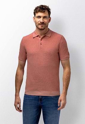 Gebreide-polo-met-honingraatstructuur