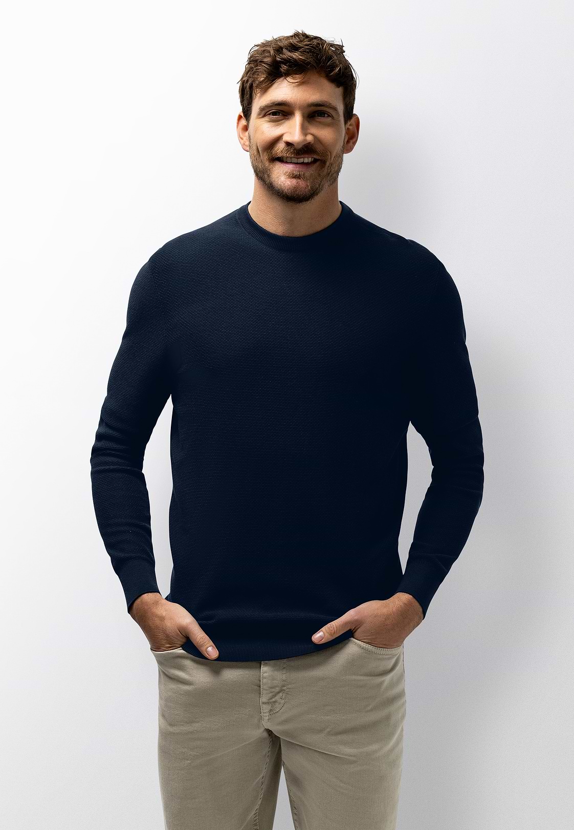 トップス ENDS AND MEANS / Crew Neck Knit Textured knit crew-neck jumper
