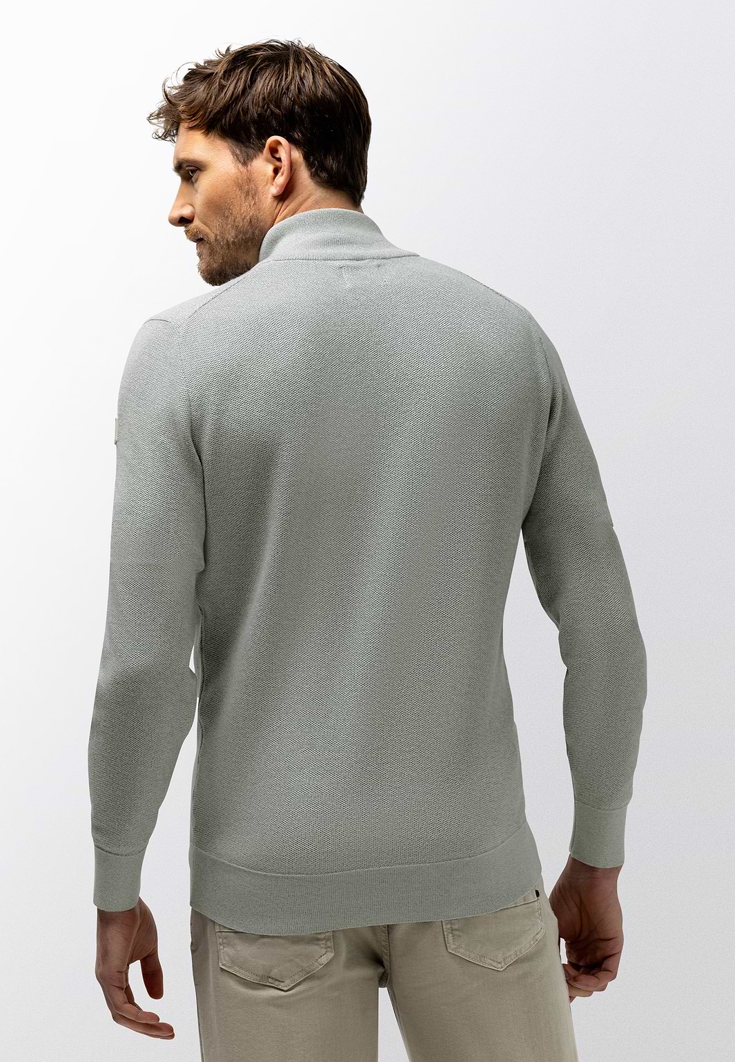 Gemêleerde-trui-met-halve-rits