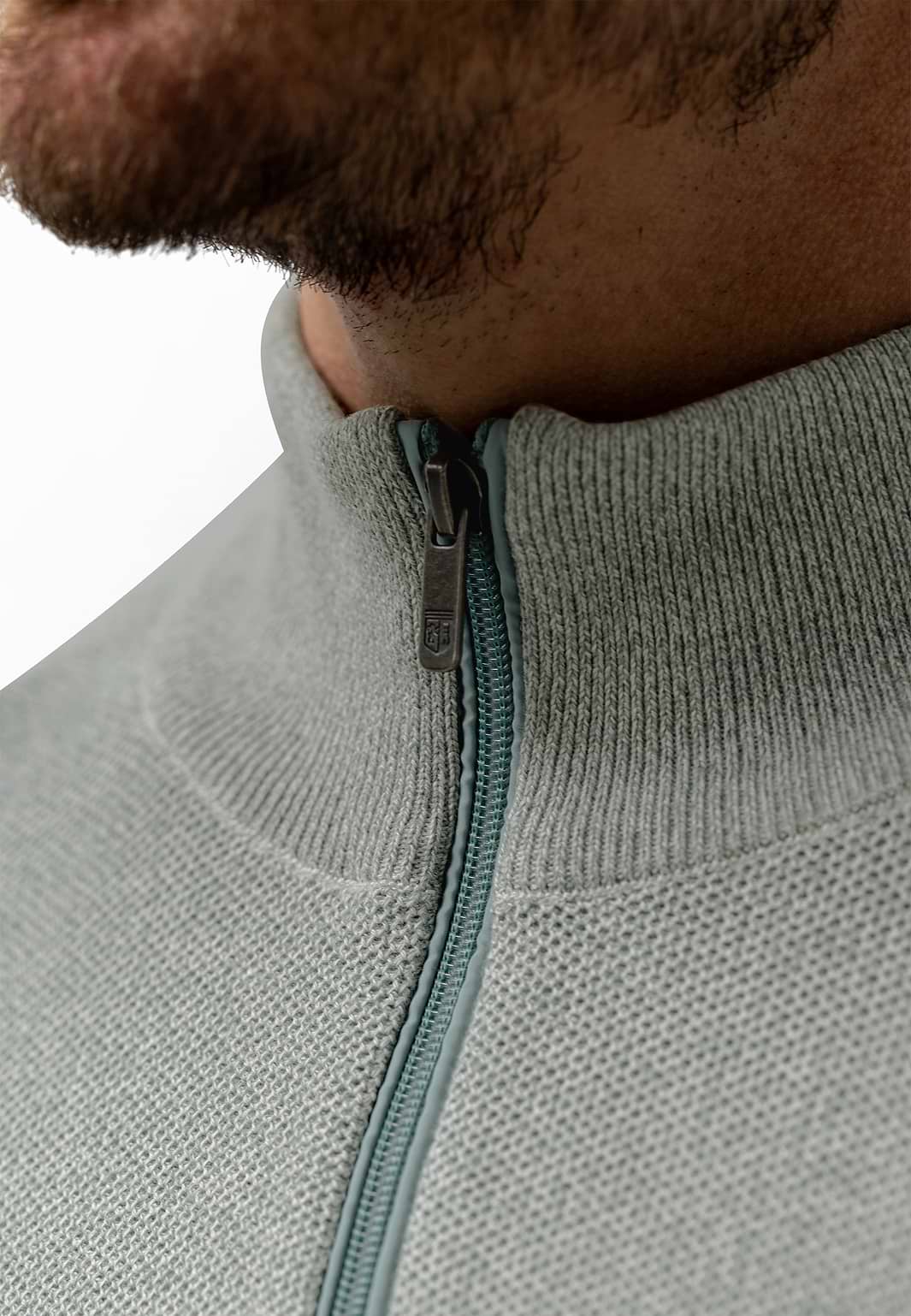 Gemêleerde-trui-met-halve-rits