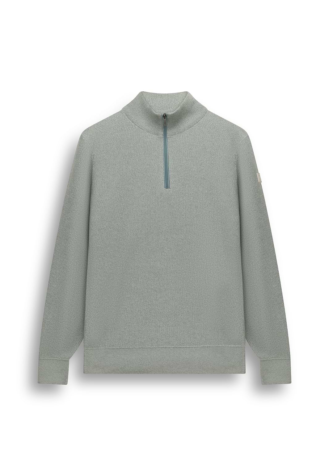 Gemêleerde-trui-met-halve-rits