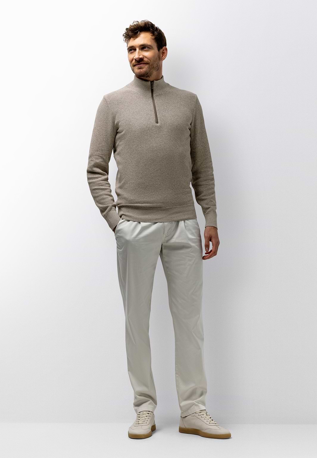 Gemêleerde-trui-met-halve-rits