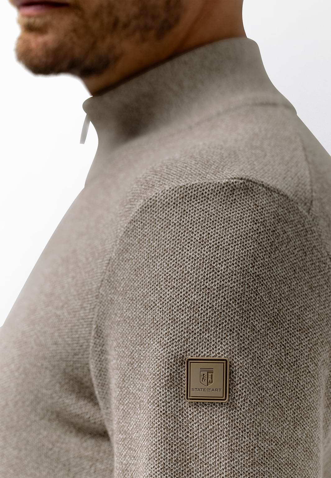 Gemêleerde-trui-met-halve-rits