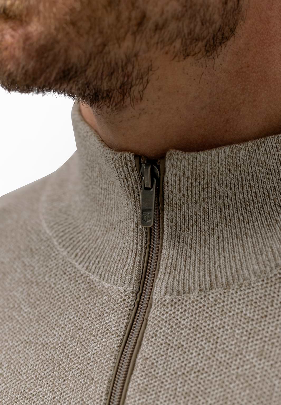 Gemêleerde-trui-met-halve-rits