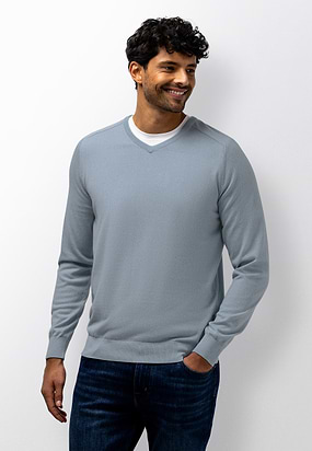 Gemêleerde-trui-met-V-hals