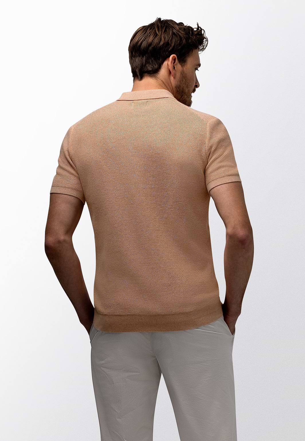 Poloshirt-mit-Honigwabenmuster