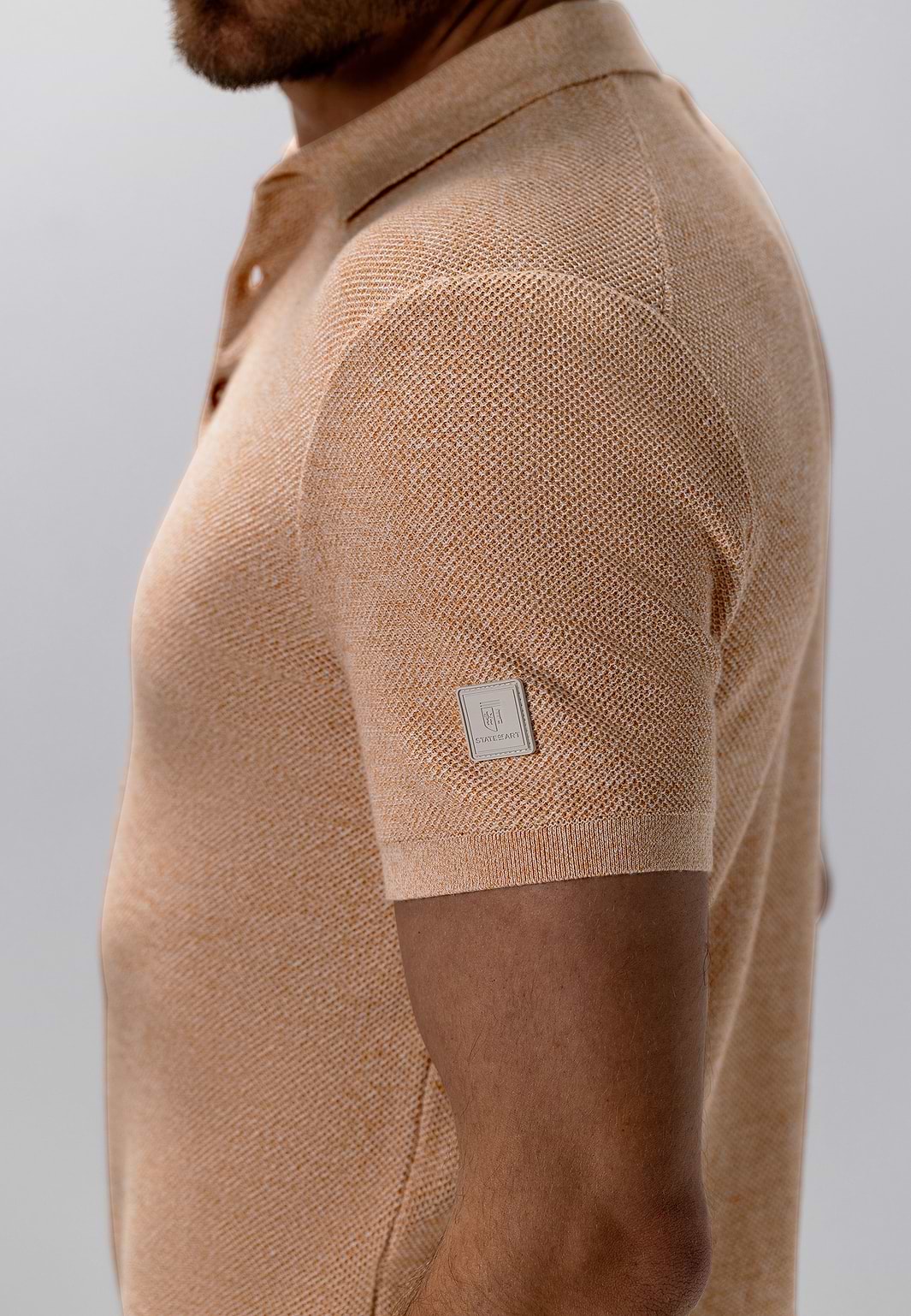 Poloshirt-mit-Honigwabenmuster