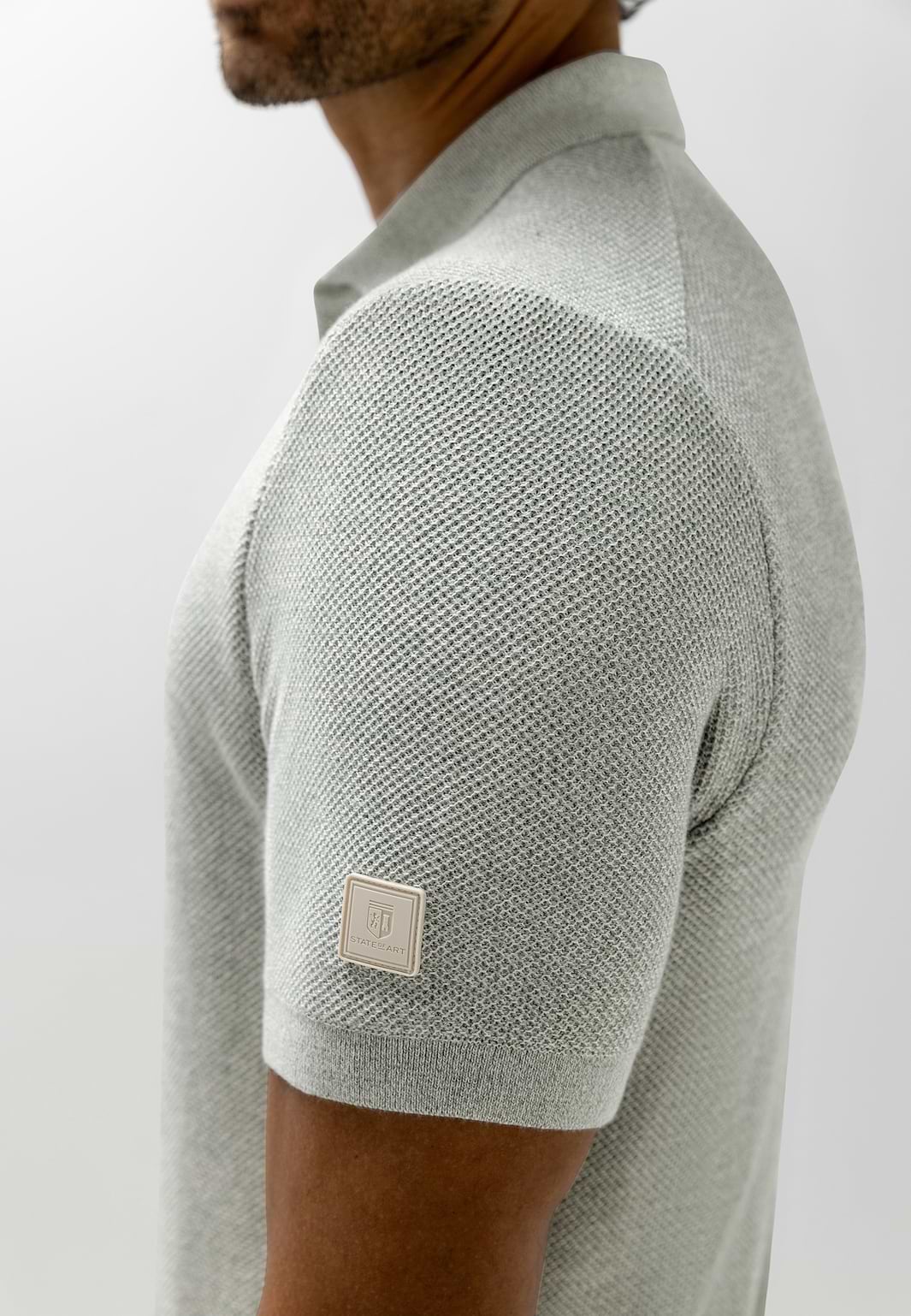 Poloshirt-mit-Honigwabenmuster