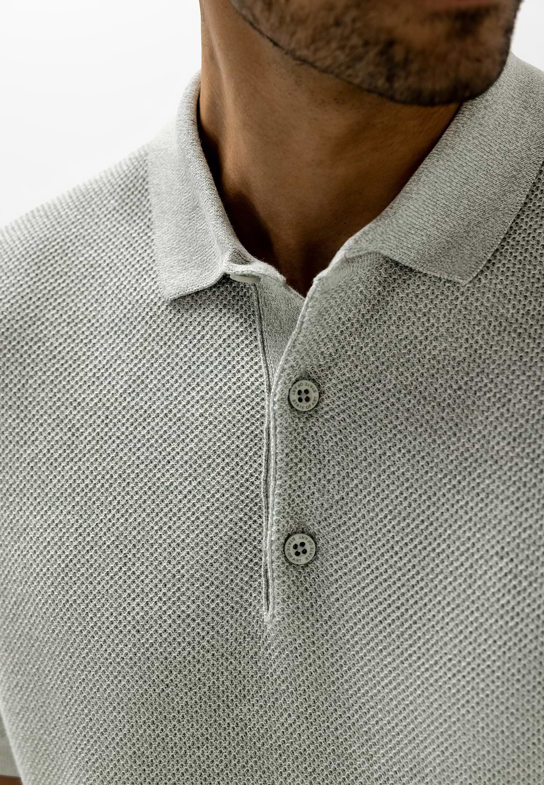 Poloshirt-mit-Honigwabenmuster