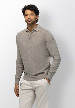 Gemêleerde-polo-van-een-linnenmix
