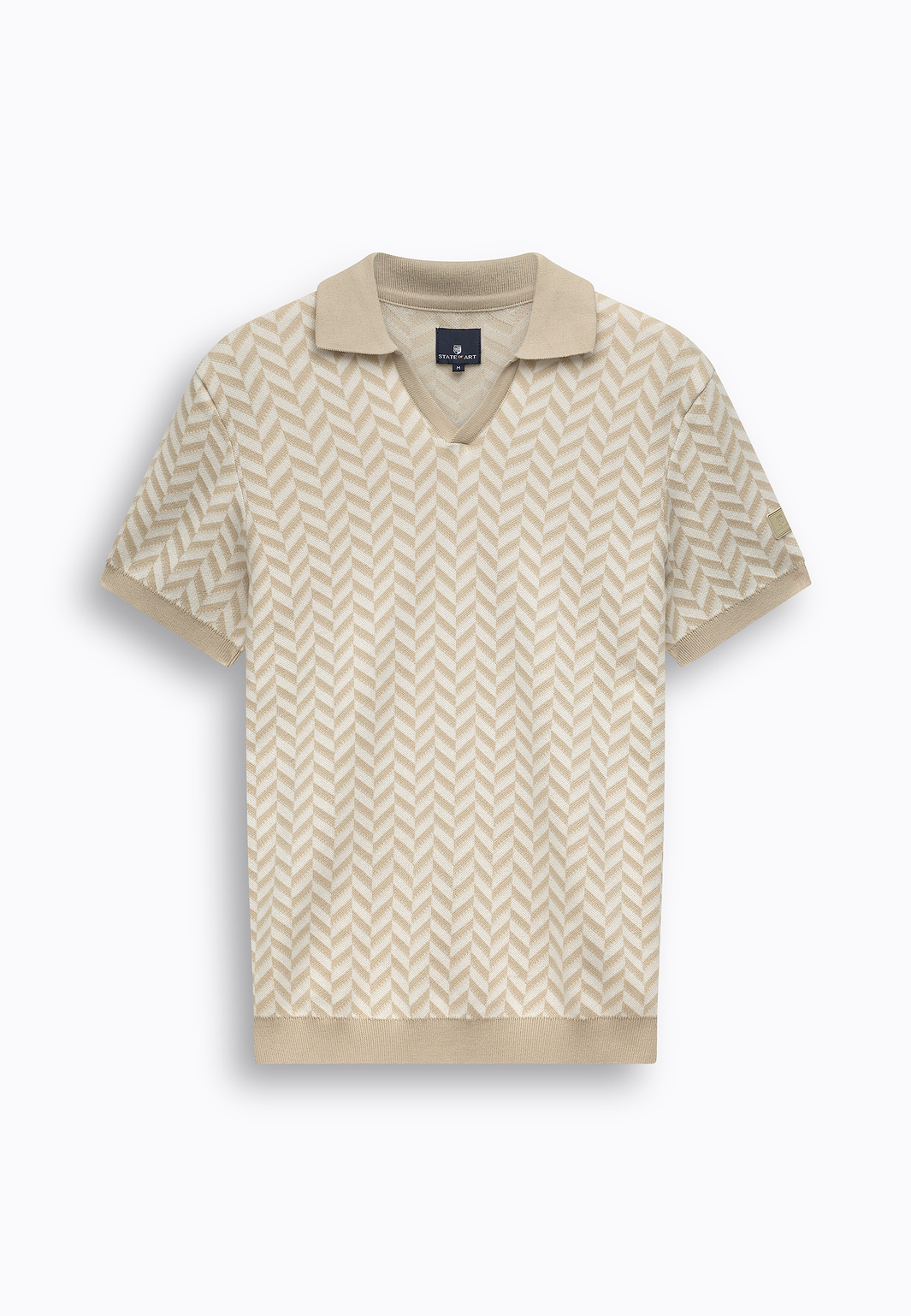 Polo-met-jacquard-visgraatmotief