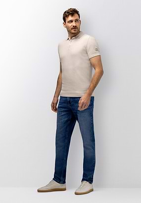 Gebreide-polo-met-korte-mouwen