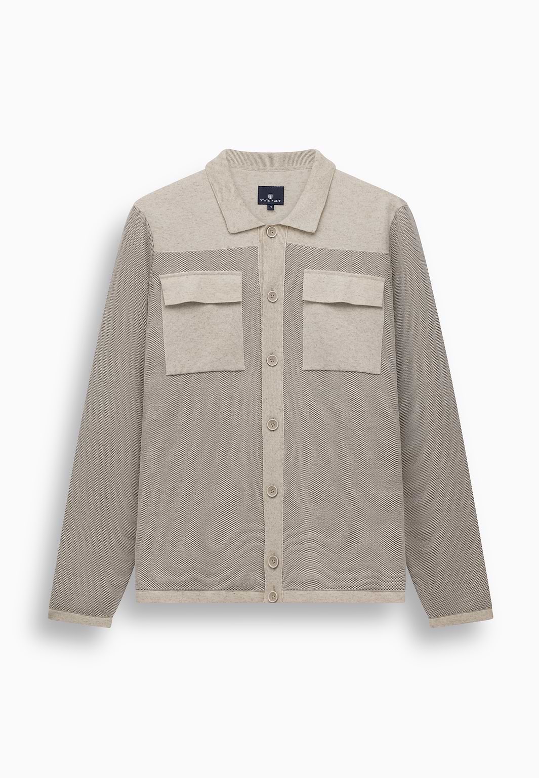 Cardigan-chiné-avec-poches-poitrine