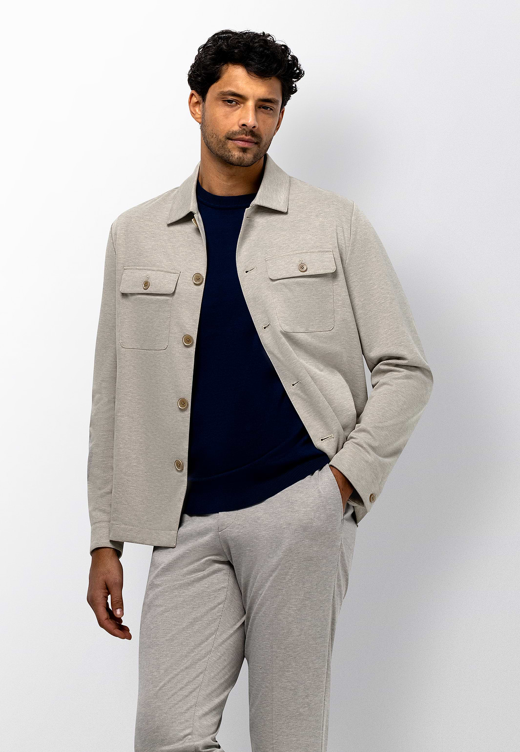 Halfgevoerd-overshirt