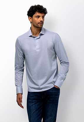 Gestreepte-polo-van-katoen