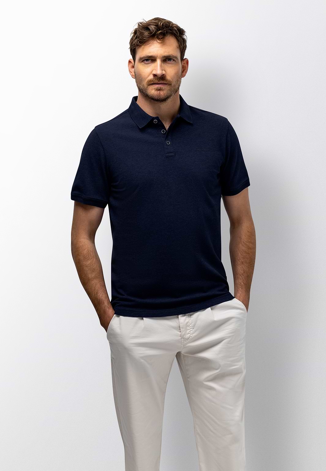 Piqué-Poloshirt-aus-Baumwoll-Stretch