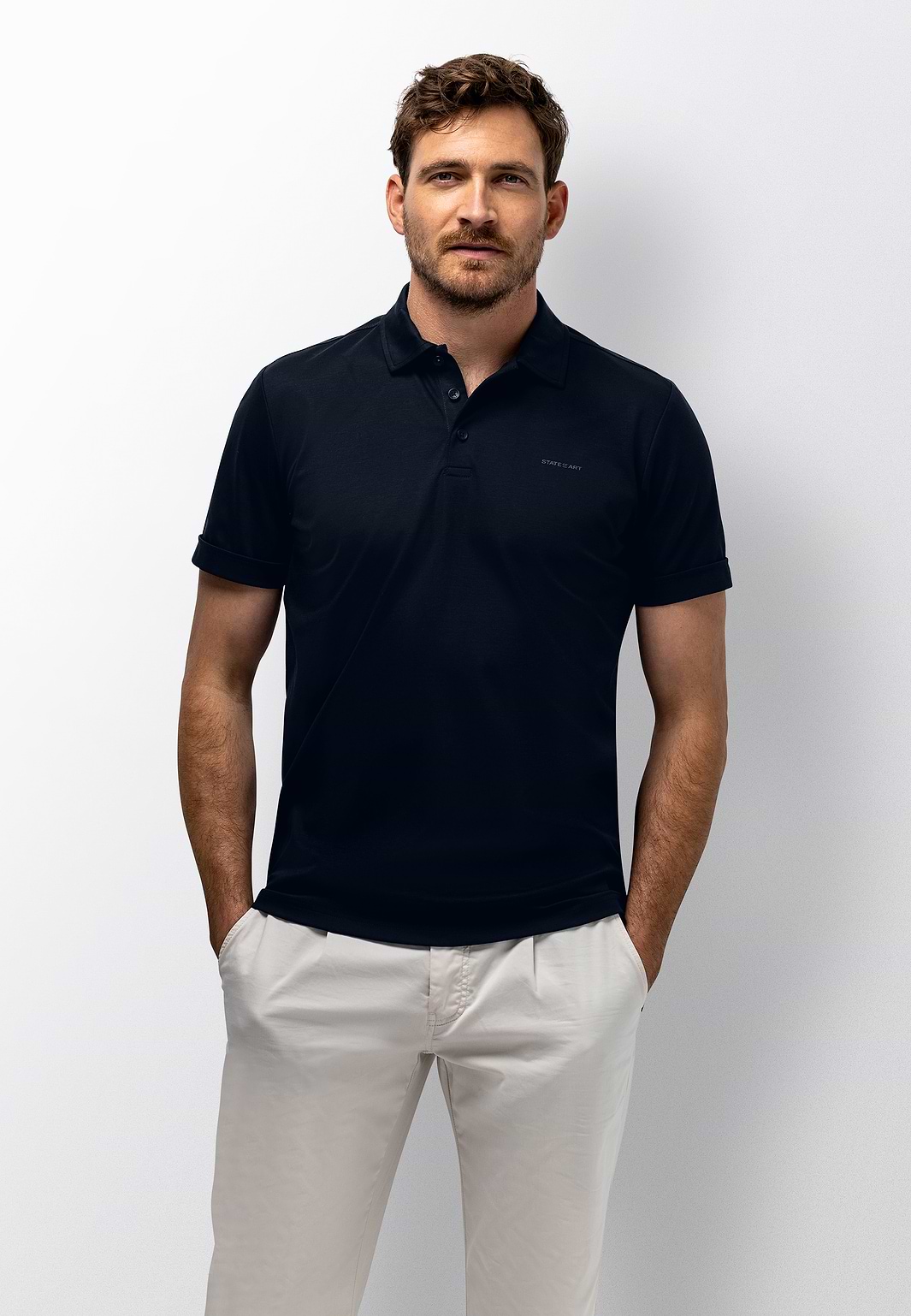 Jersey-Poloshirt-aus-Baumwolle