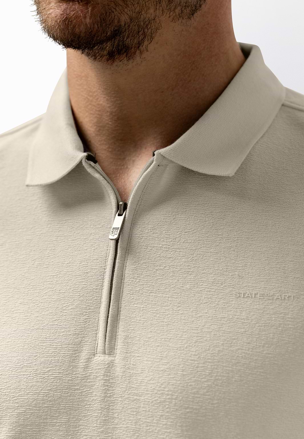 Jersey-Poloshirt-mit-kurzem-Reißverschluss