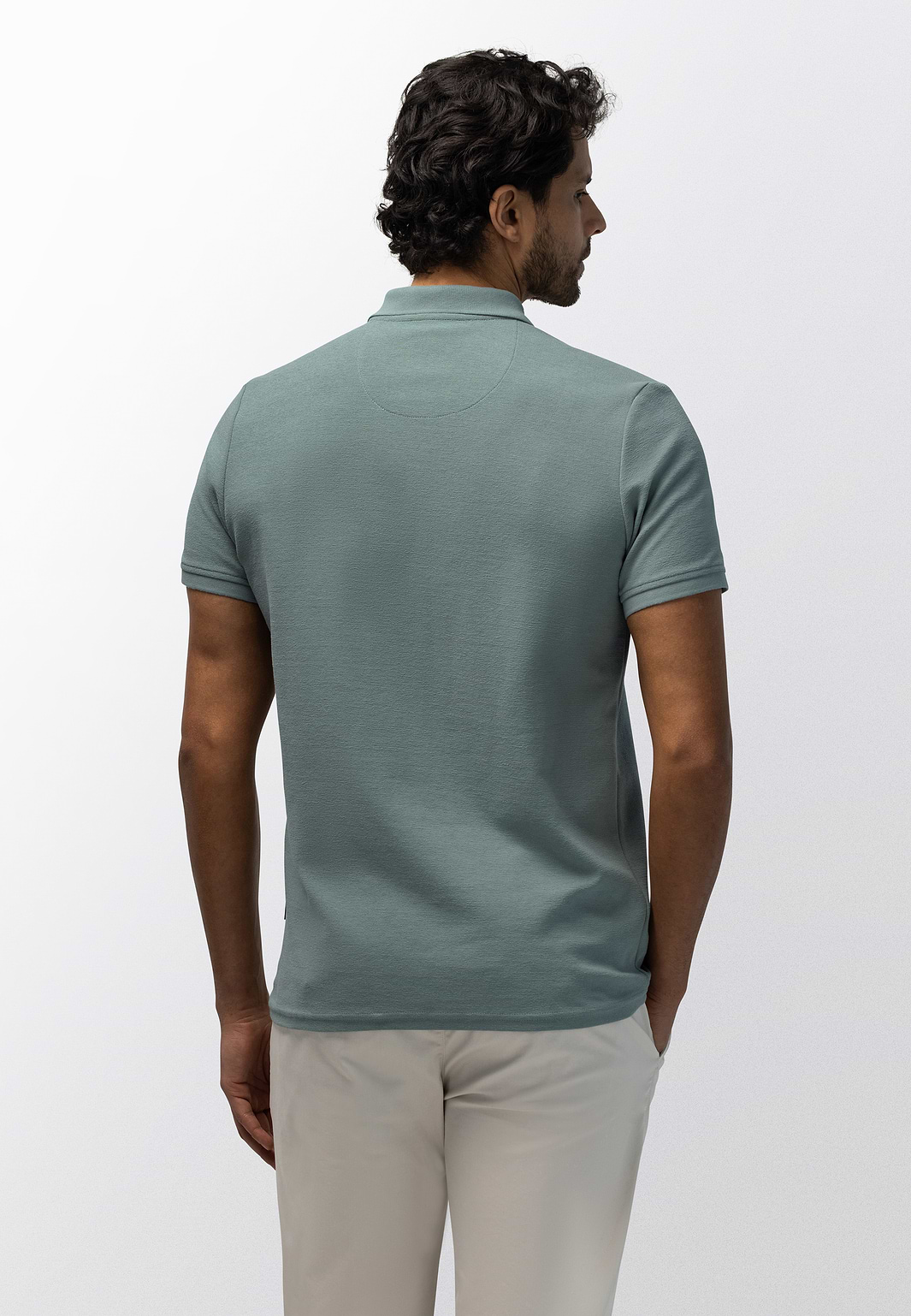 Jersey-Poloshirt-mit-kurzem-Reißverschluss