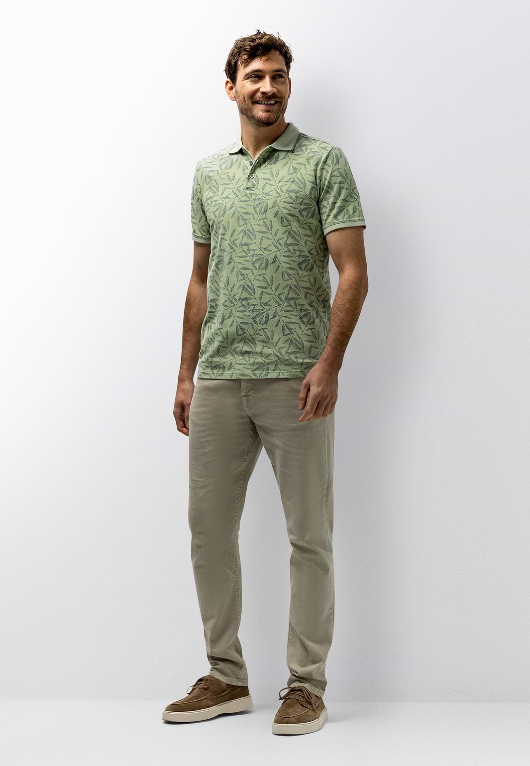 Piqué-polo-met-botanische-print