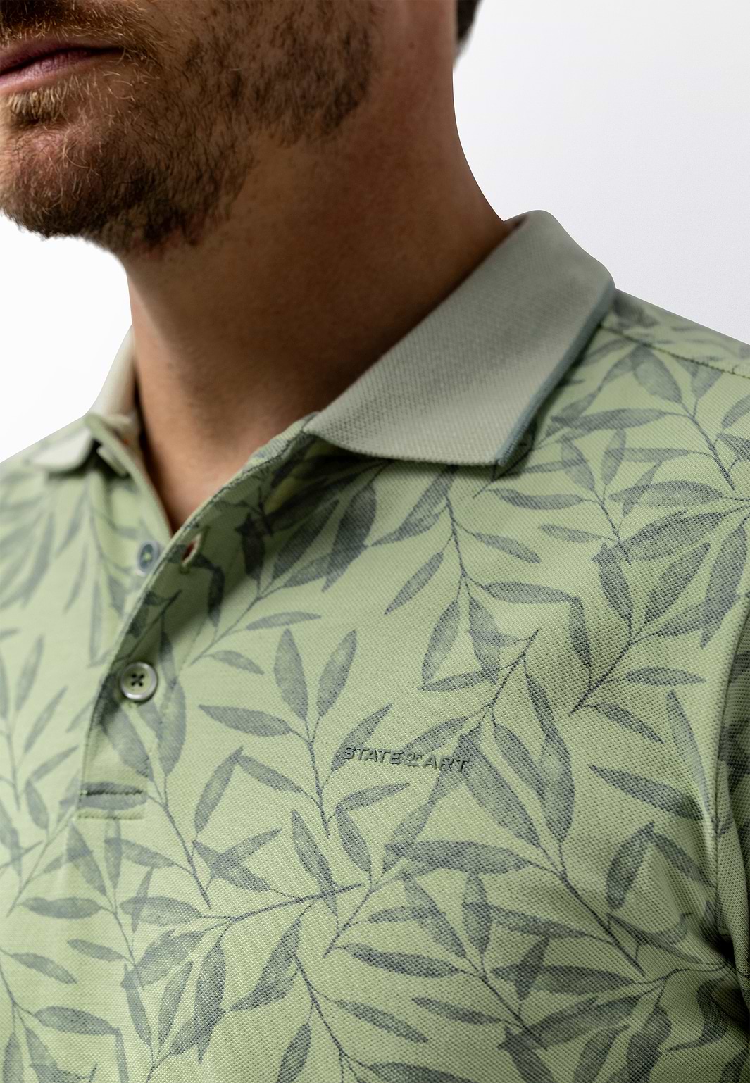 Piqué-polo-met-botanische-print