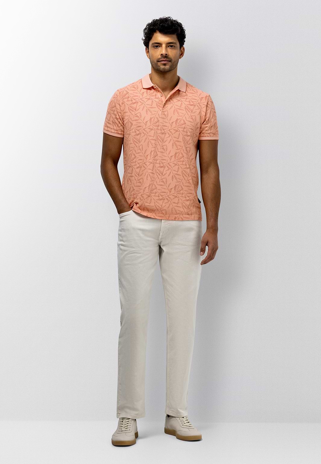 Piqué-Poloshirt-mit-botanischem-Druck