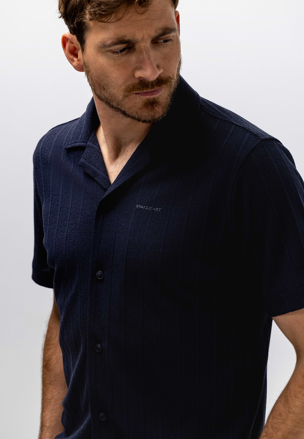Polo-Strickjacke-mit-Struktur