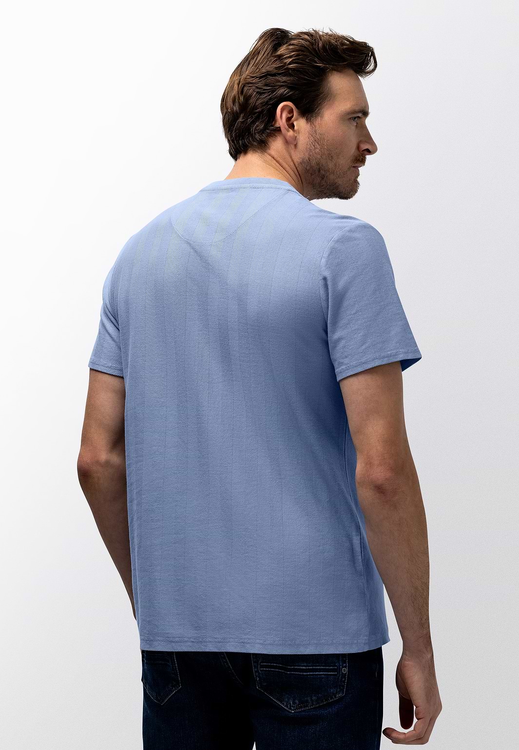 T-shirt-à-structure-jacquard-nid-d’abeille