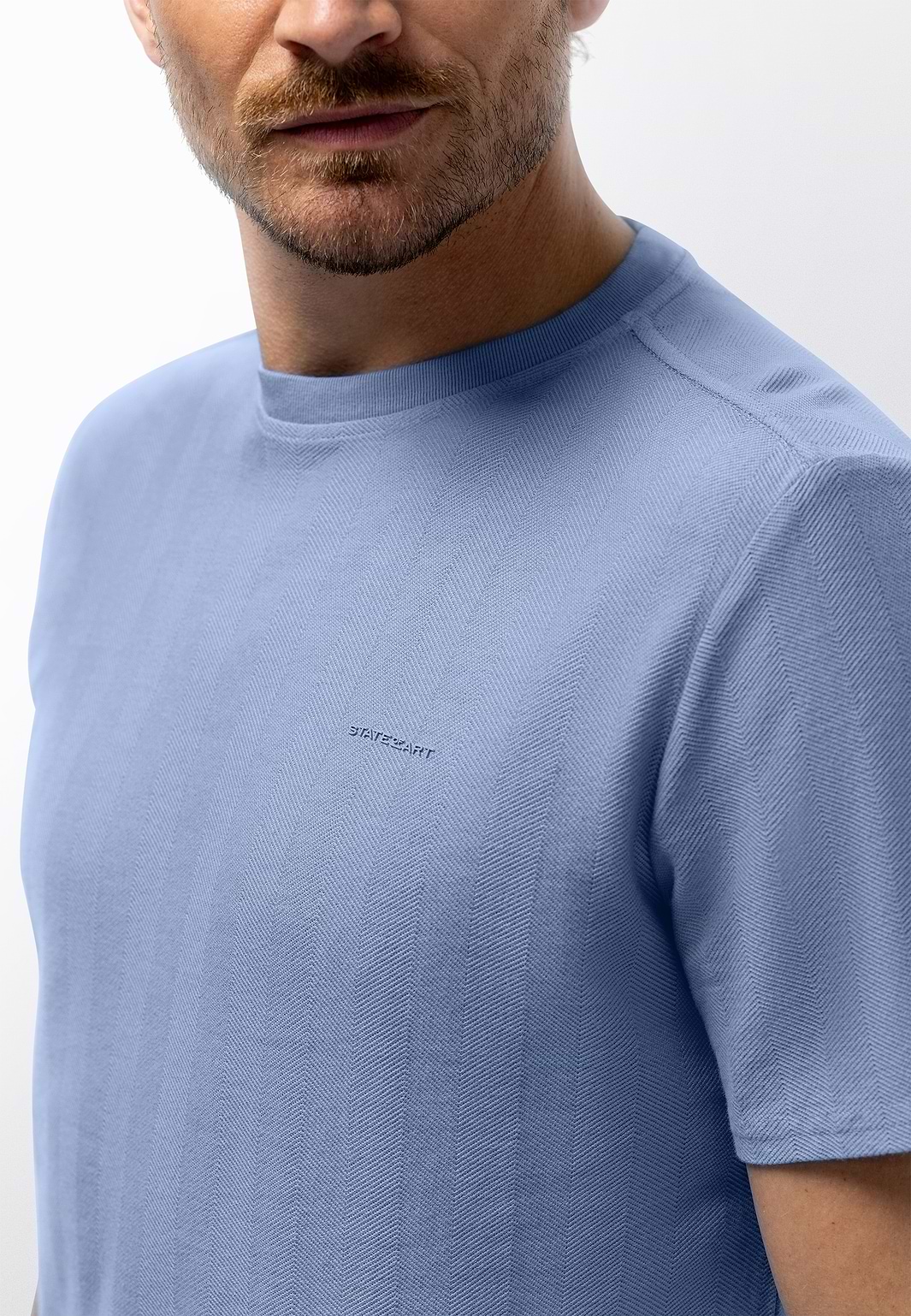 T-shirt-à-structure-jacquard-nid-d’abeille