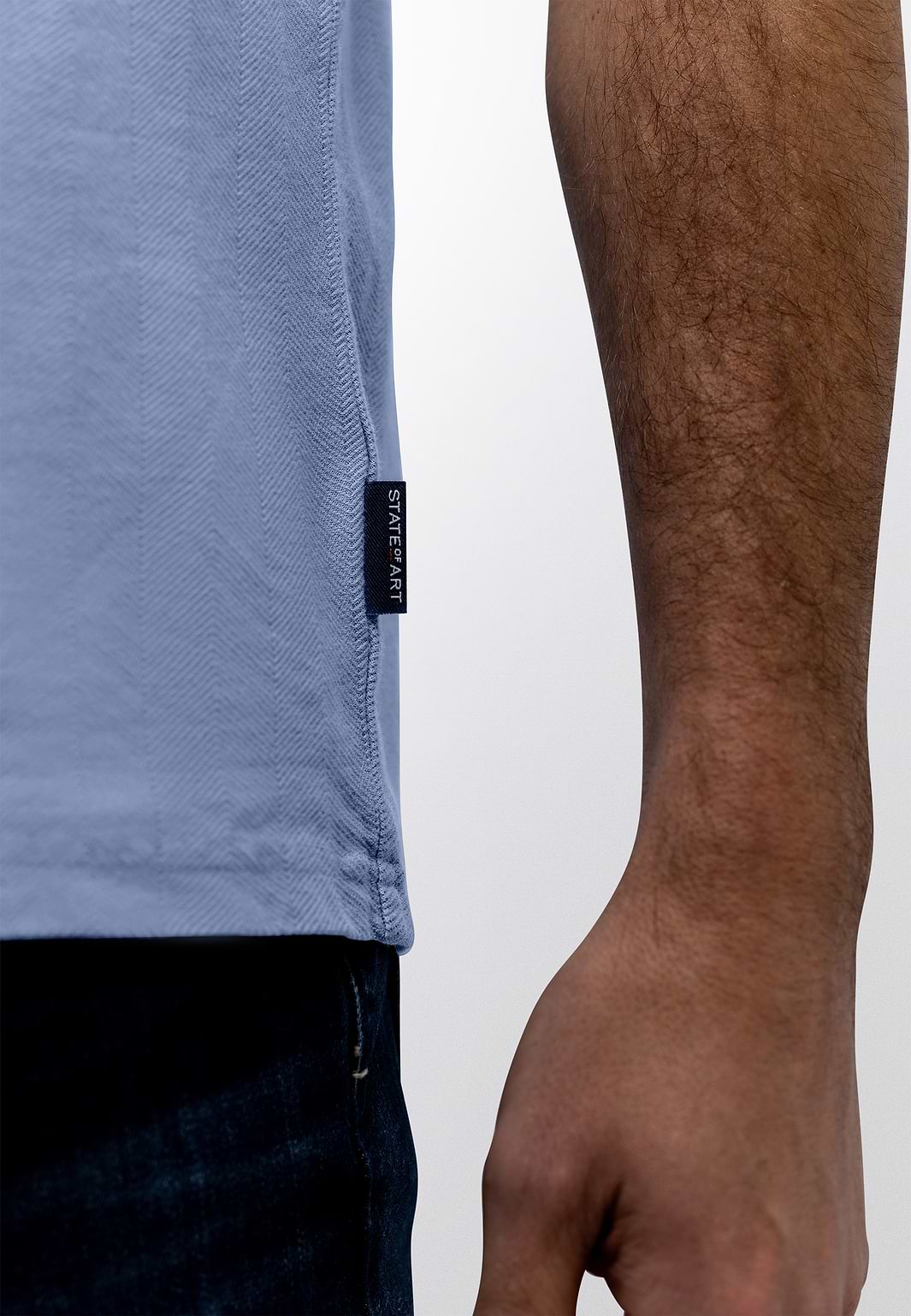 T-shirt-à-structure-jacquard-nid-d’abeille