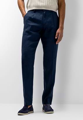 Chino-in-stretchstof-met-visgraatmotief