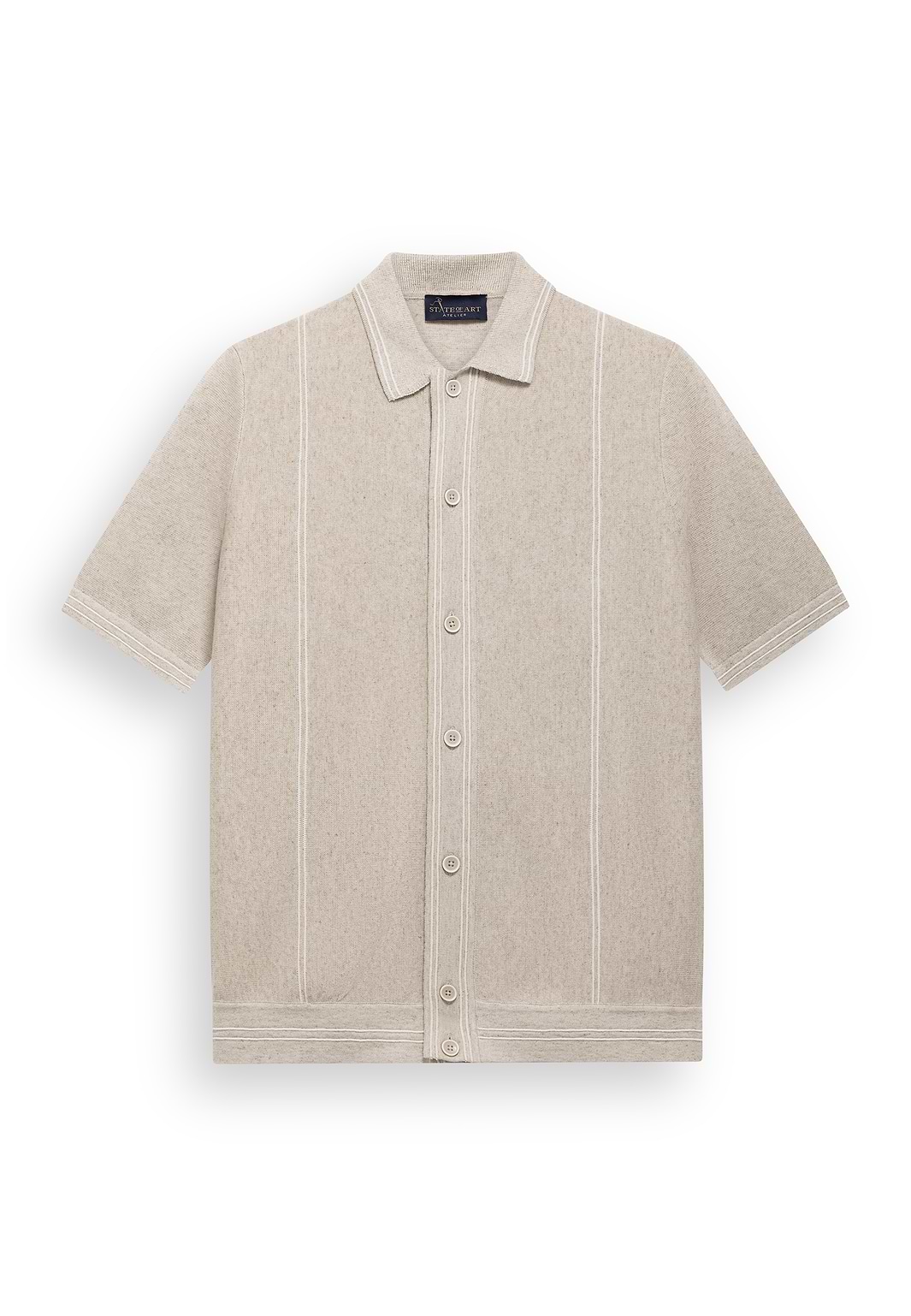 Cardigan-polo-structuré-avec-détails-rayés