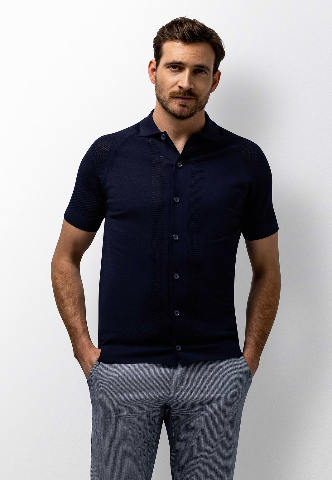 Cardigan-polo-ATELIER-à-structure