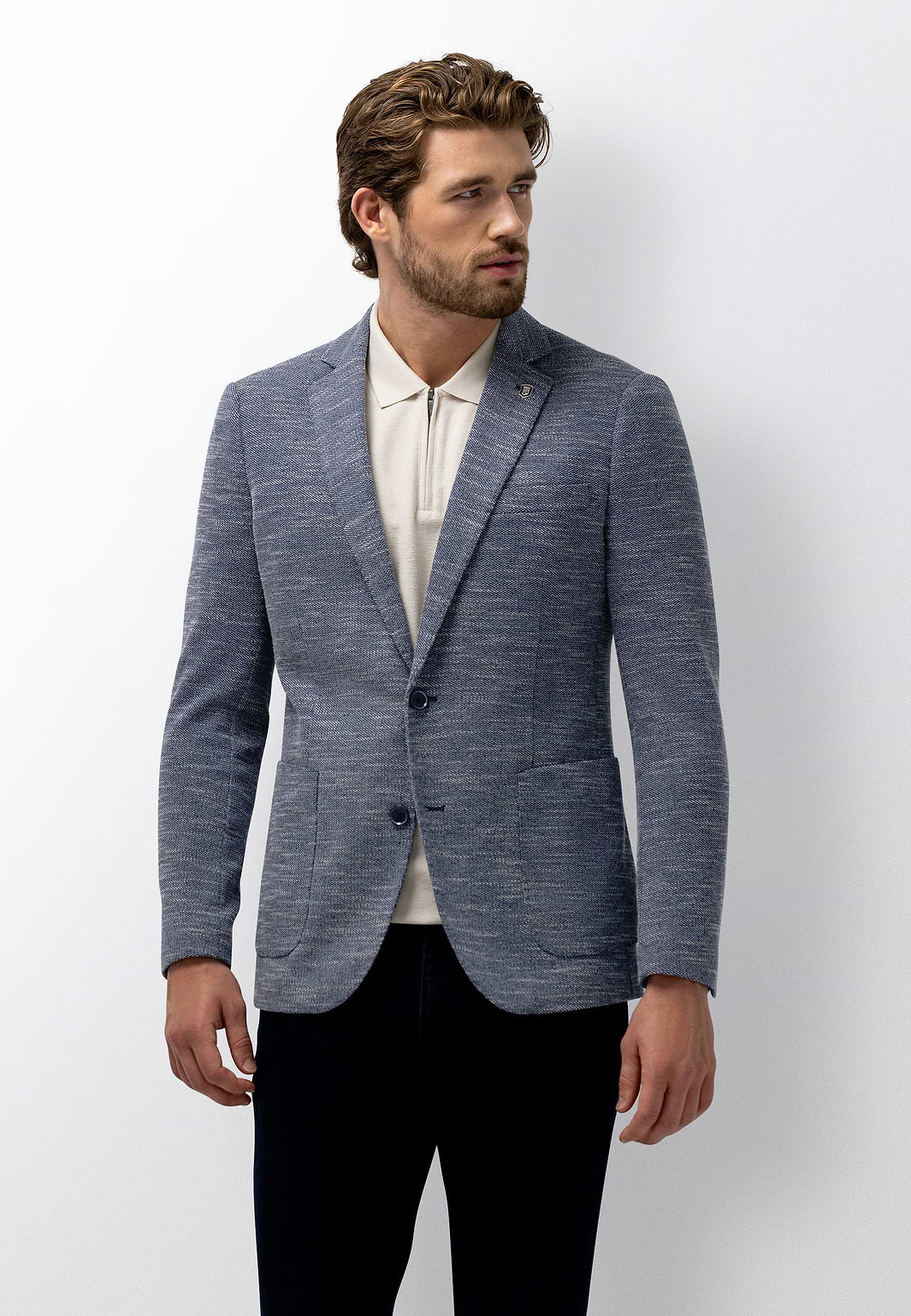 Blazer-met-gemêleerd-dessin