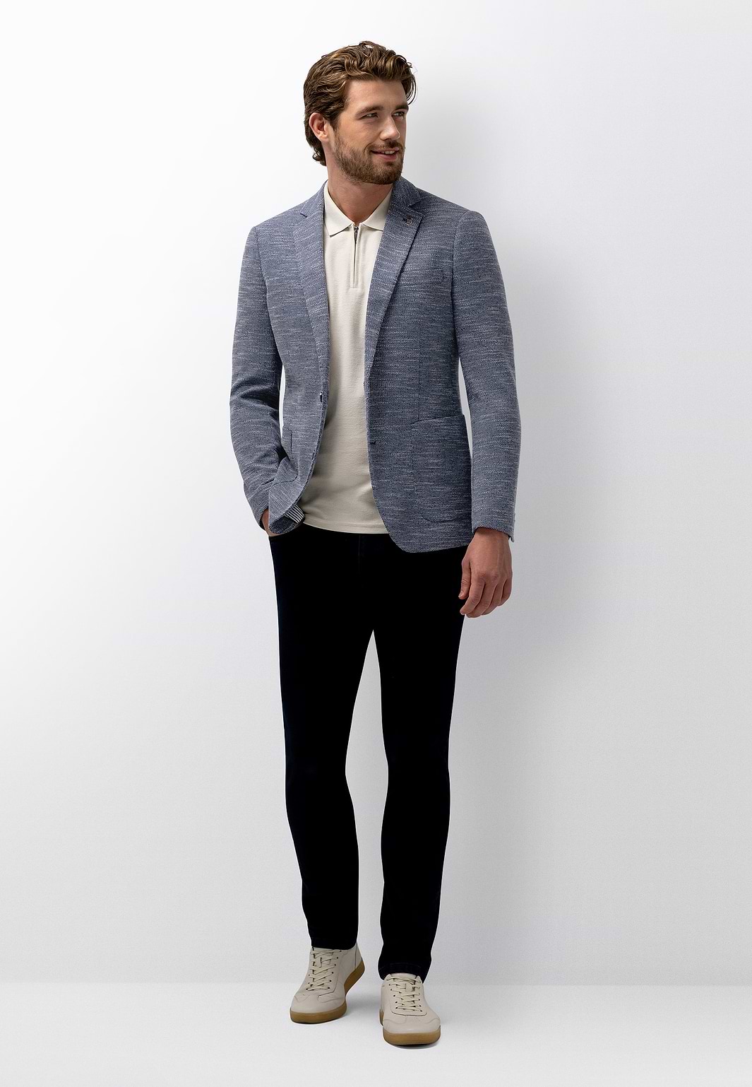 Blazer-met-gemêleerd-dessin