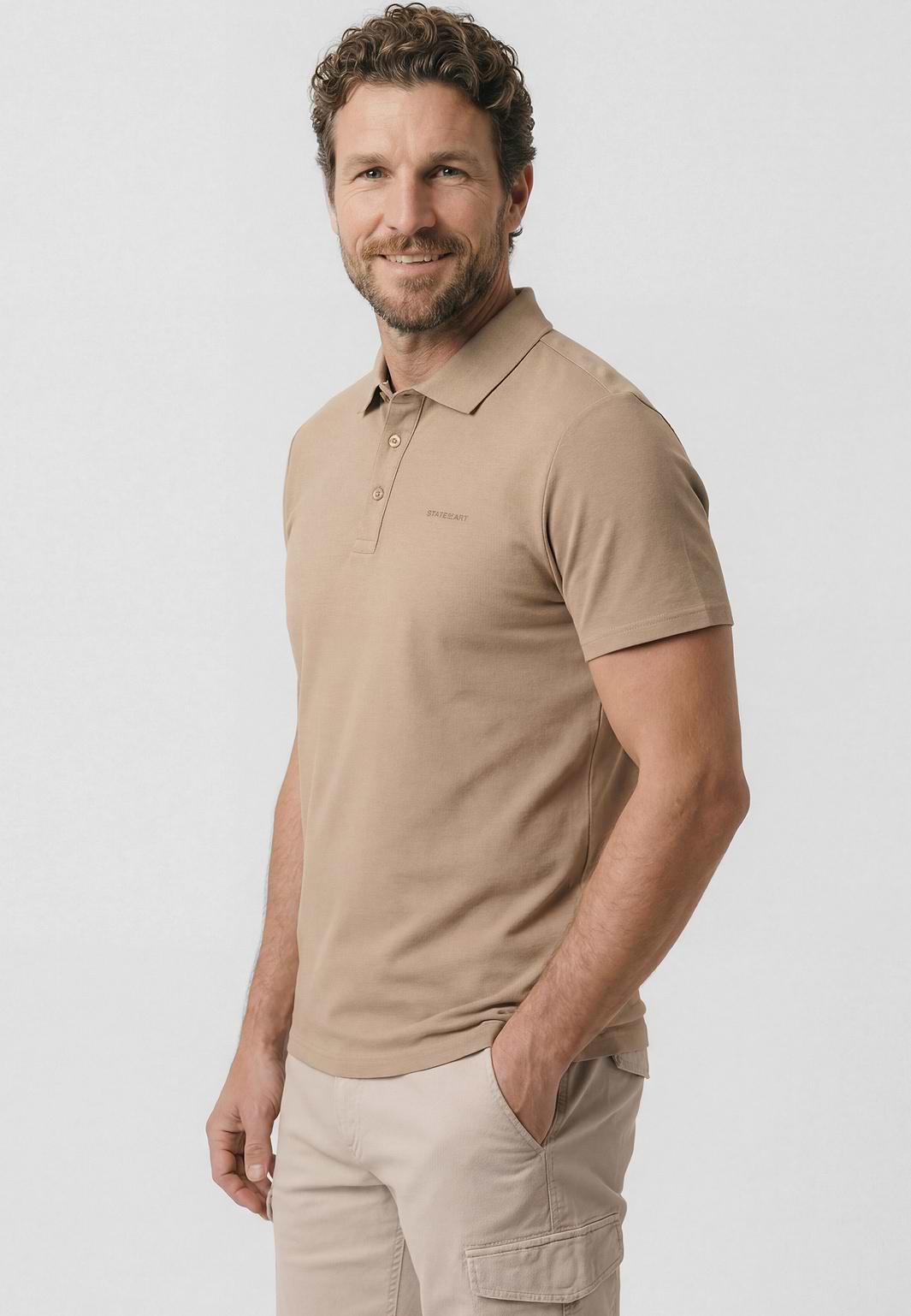 Piqué-Poloshirt-mit-3D-Gummiprint