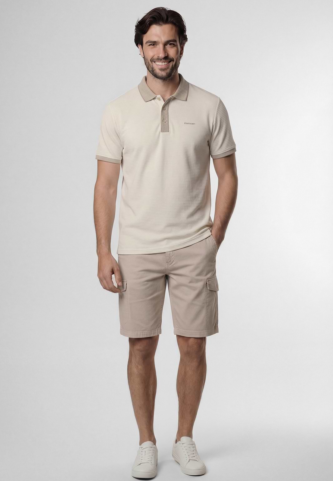 Polo-en-jersey-à-motif-structuré