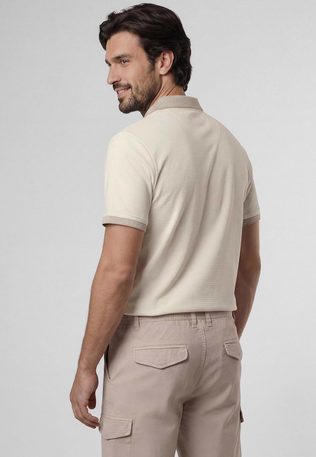 Polo-en-jersey-à-motif-structuré