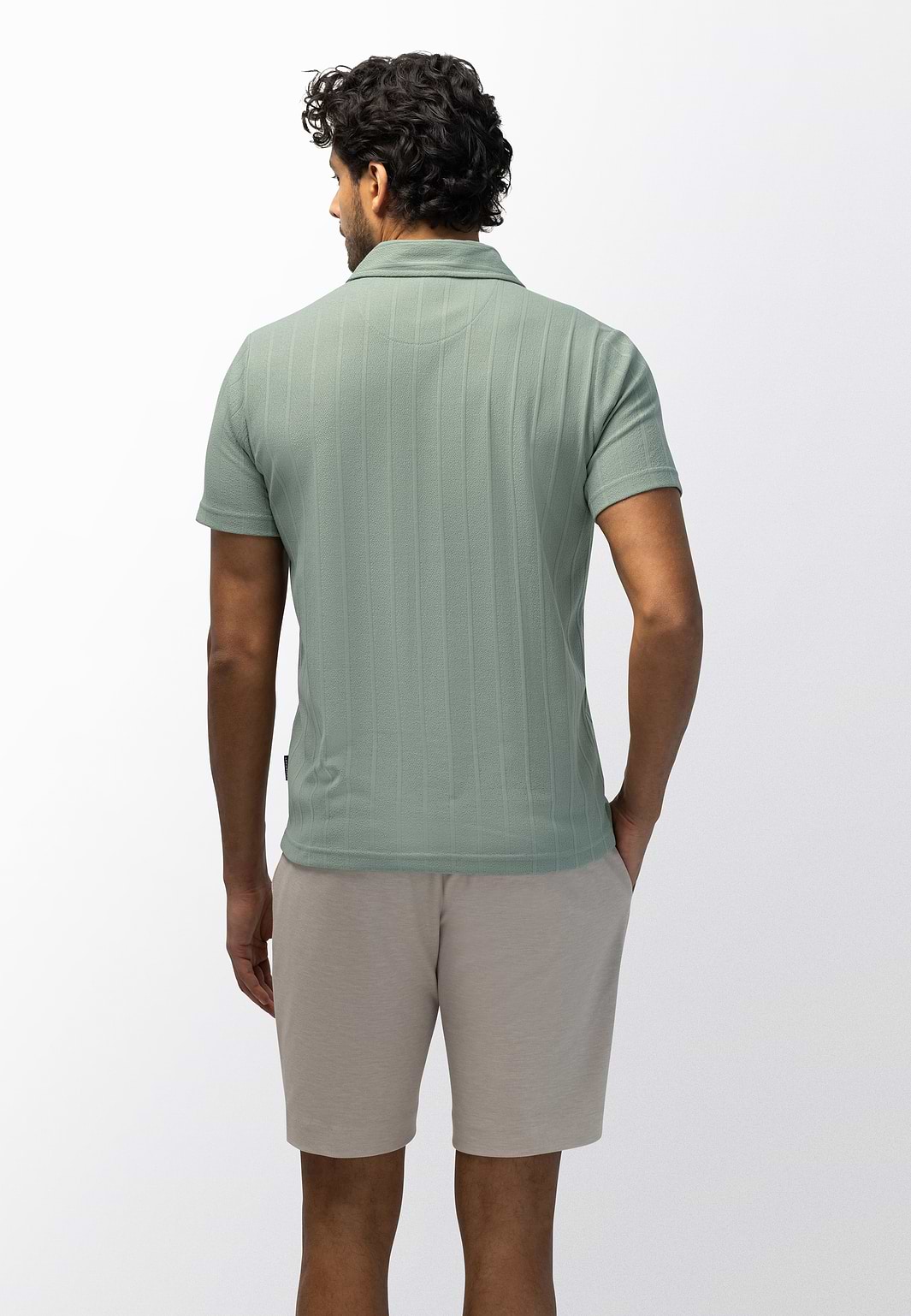 Jersey-polo-met-structuurstreep